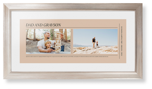 Editorial Snapshot Framed Print, Metallic, Modern, None, White, Single piece, 10x24, Beige