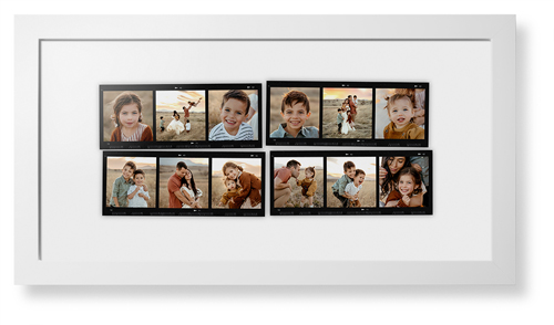 Favorite Film Collage Framed Print, White, Contemporary, White, White, Single piece, 10x24, White, white