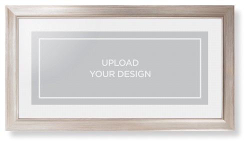 Upload Your Own Design Framed Print, Metallic, Modern, White, White, Single piece, 10x24, Multicolor, multi