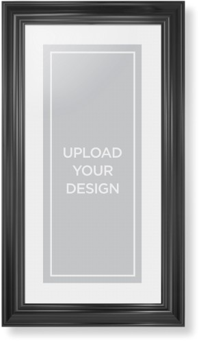 Upload Your Own Design Portrait Framed Print, Black, Classic, White, White, Single piece, 10x24, Multicolor, multi