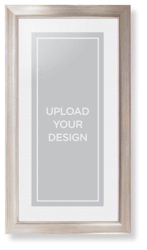 Upload Your Own Design Portrait Framed Print, Metallic, Modern, None, White, Single piece, 10x24, Multicolor, multi