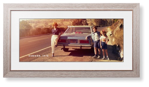 Gallery Panoramic Framed Print, Rustic, Modern, Black, White, Single piece, 10x24, Multicolor