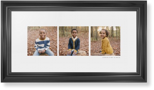 Panoramic Gallery of Three Framed Print, Black, Classic, None, White, Single piece, 10x24, Multicolor