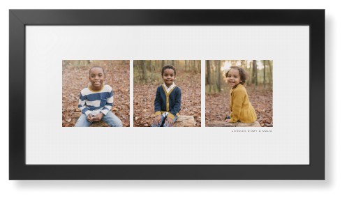 Panoramic Gallery of Three Framed Print, Black, Contemporary, White, White, Single piece, 10x24, Multicolor, multi