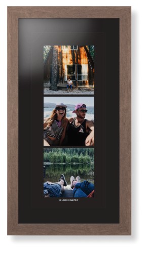 Panoramic Gallery of Three Portrait Framed Print, Walnut, Contemporary, Black, Black, Single piece, 10x24, Multicolor