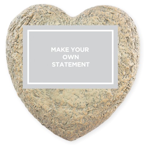 Make Your Own Statement Garden Stone, Heart Shaped Garden Stone (9x9), White
