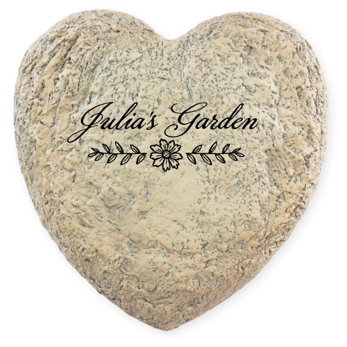 Your Garden Garden Stone, Heart Shaped Garden Stone (9x9), White