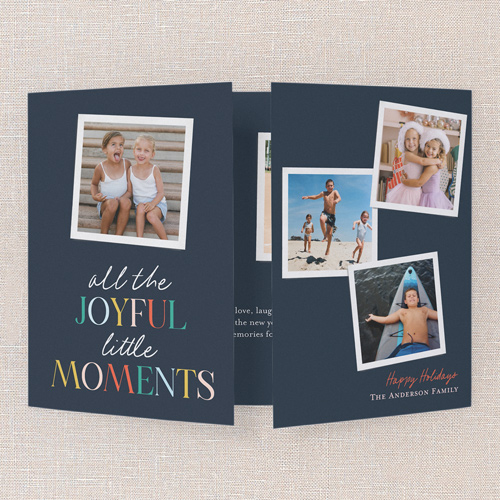 Season Spark Holiday Card, Blue, Gate Fold, Holiday, Matte, Folded Smooth Cardstock, Square, Navy