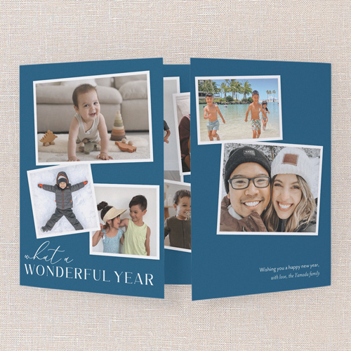 Modern Keepsake New Year's Card, Blue, Gate Fold, New Year, Matte, Folded Smooth Cardstock, Square, Slate Blue