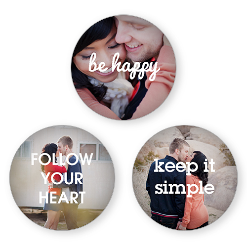 Everyday Sentiments Set of 3 Glass Magnets, Set of 3 Glass, White