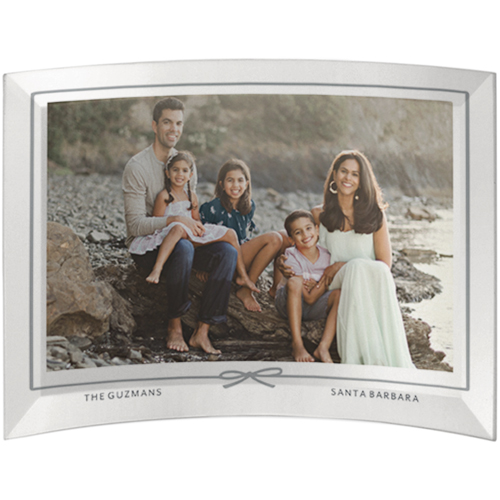 Bow Border Curved Glass Print, 5x7, Curved, White, white