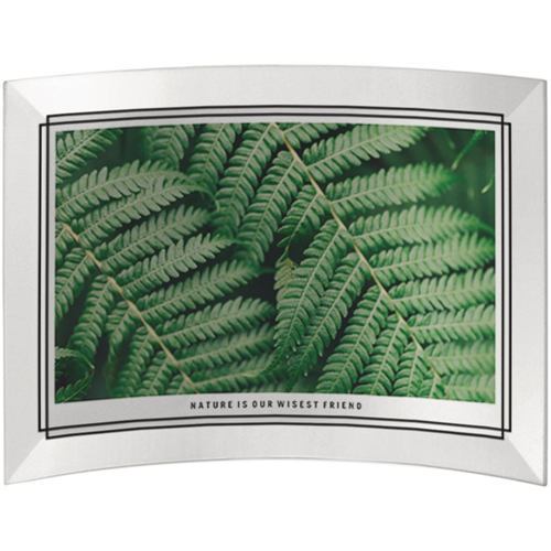 Double Frame Border Curved Glass Print, 5x7, Curved, White