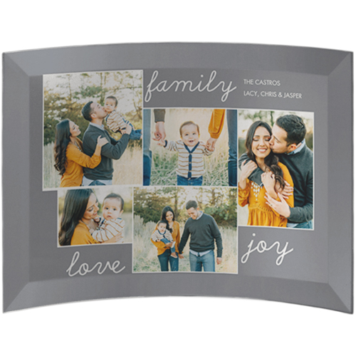 New Family Sentiment Curved Glass Print, 5x7, Curved, Gray