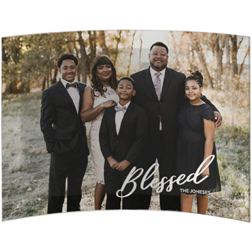 Blessed Letters Curved Glass Print, 5x7, Curved, White, white