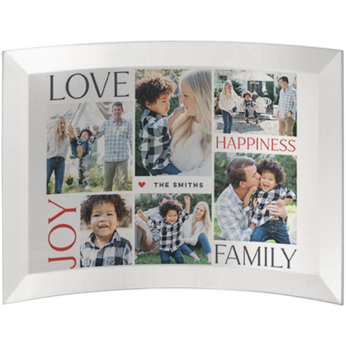 Contemporary Family Joy Curved Glass Print, 5x7, Curved, White, white