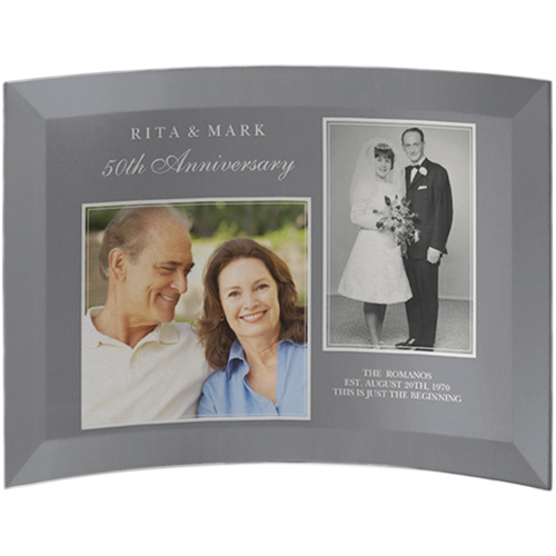 Traditional Anniversary Curved Glass Print, 5x7, Curved, Gray
