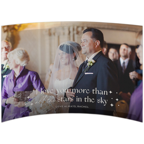 Stars In Sky Curved Glass Print, 7x10, Curved, White