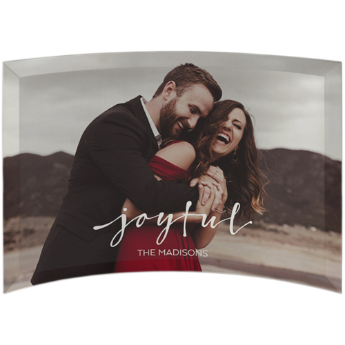 Joyful Curved Glass Print, 7x10, Curved, White