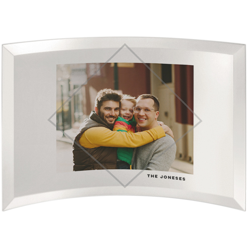 Geo Frame Curved Glass Print, 7x10, Curved, White