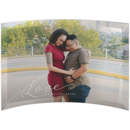 Just Love Curved Glass Print, 7x10, Curved, White