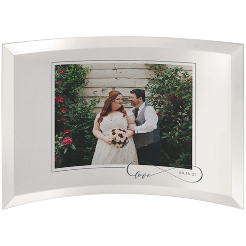 Love Infinity Border Curved Glass Print, 7x10, Curved, White