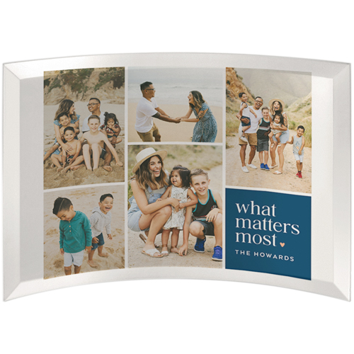 What Matters Most Curved Glass Print, 7x10, Curved, Blue