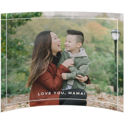 Corner Floating Border Curved Glass Print, 10x12, Curved, White, white