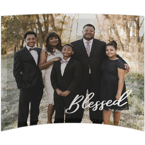 Blessed Letters Curved Glass Print, 10x12, Curved, White, white