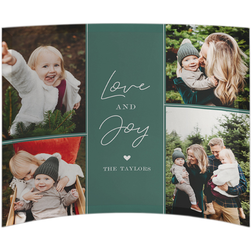 Banded Love and Joy Curved Glass Print, 10x12, Curved, Blue, lake