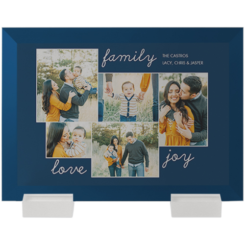 New Family Sentiment Flat Glass Print, 5x7, Flat, Blue, navy