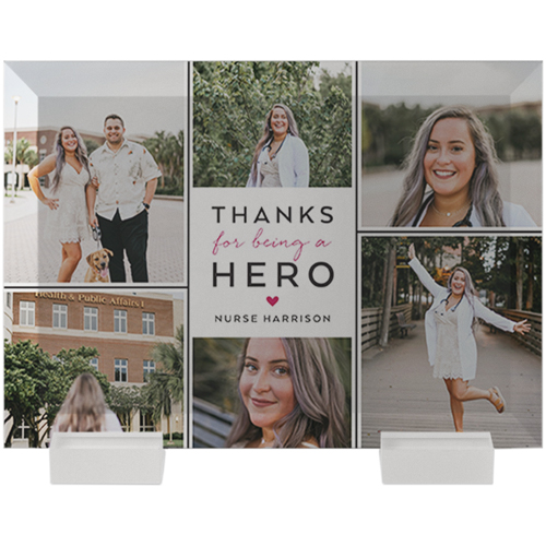 Thank You Hero Collage Flat Glass Print, 5x7, Flat, Red