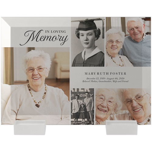 Loving Memory Collage Flat Glass Print, 5x7, Flat, White