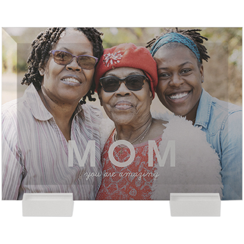 Mom is Amazing Flat Glass Print, 5x7, Flat, White, white