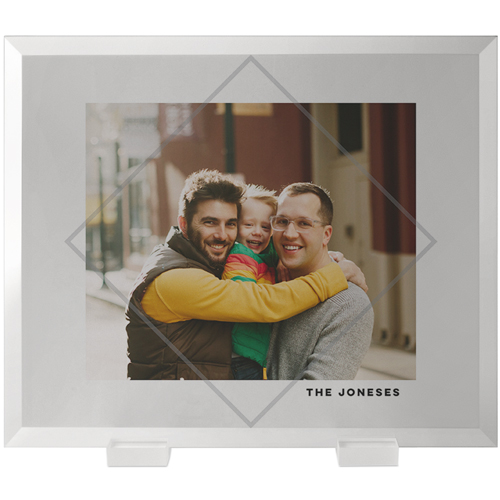 Geo Frame Flat Glass Print, 10x12, Flat, White