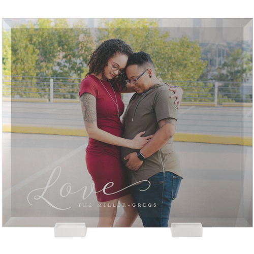 Just Love Flat Glass Print, 10x12, Flat, White