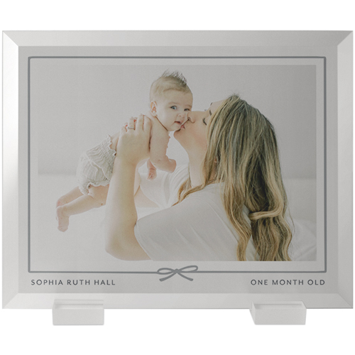 Bow Border Flat Glass Print, 8x10, Flat, White, white