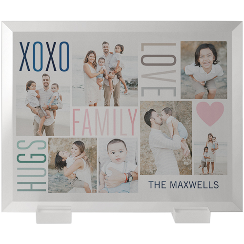 Watercolor Family Love Hugs Flat Glass Print, 8x10, Flat, White