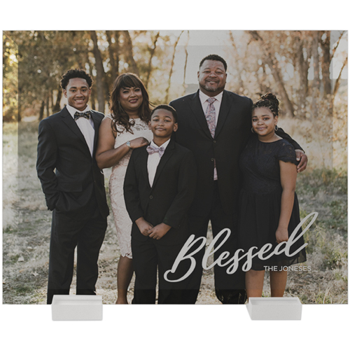 Blessed Letters Flat Glass Print, 8x10, Flat, White, white