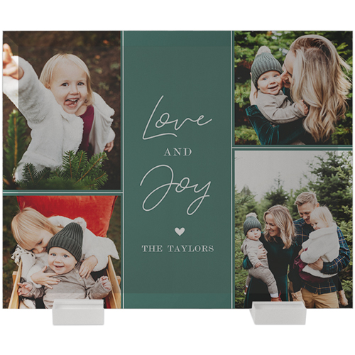 Banded Love and Joy Flat Glass Print, 8x10, Flat, Blue, lake