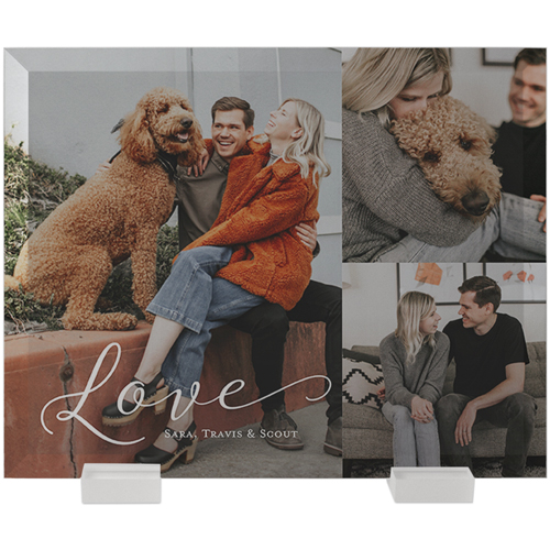 Just Love Collage Flat Glass Print, 8x10, Flat, White, white