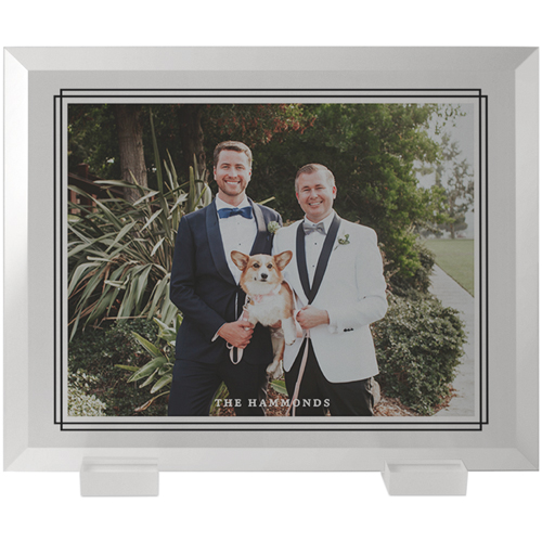 New Double Frame Border Flat Glass Print, 8x10, Flat, White