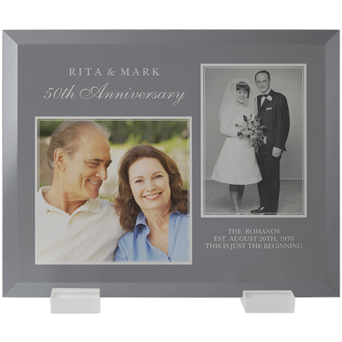 Traditional Anniversary Flat Glass Print, 8x10, Flat, Gray