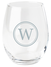 circle monogram wine glass