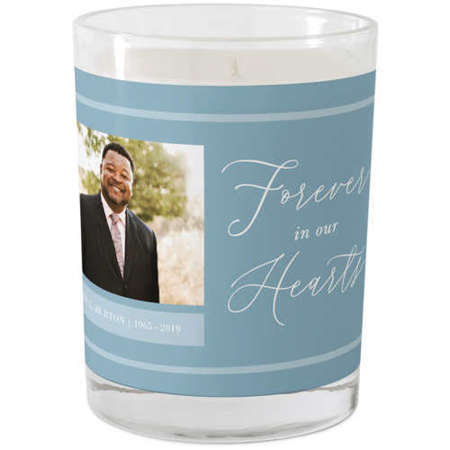 Forever In Our Heart Glass Candle, Glass, Grapefruit Blossom, 9oz, Blue