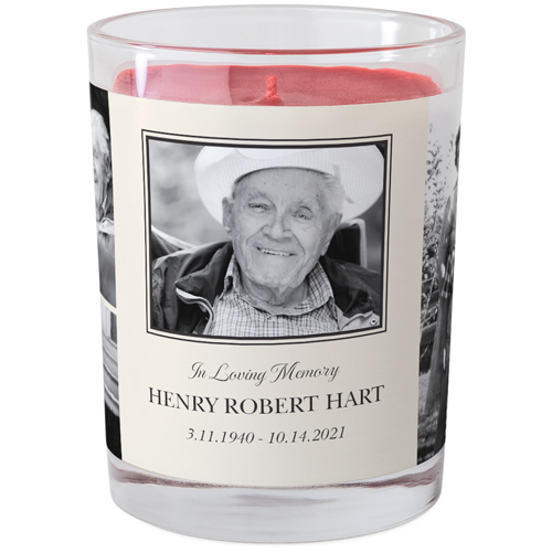 Classic Loving Memory Glass Candle, Glass, Fireside Spice, 9oz, Black