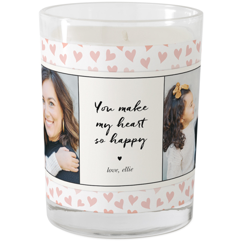 Ombre Hearts Glass Candle, Glass, Grapefruit Blossom, 9oz, Orange