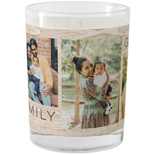 Rustic Sentiments Gallery of Four Glass Candle, Glass, Unscented, 9oz, Multicolor