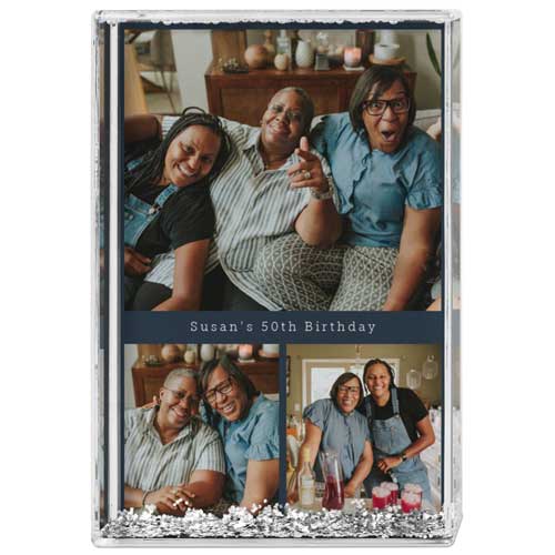 Caption Gallery of Three Glitter Block, Multicolor
