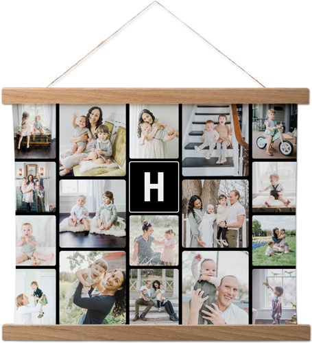 Pictogram Landscape Hanging Canvas Print, Natural, 11x14, Black