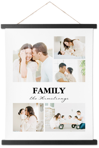 Picture Gallery Collage of Five Hanging Canvas Print, Black, 11x14, White